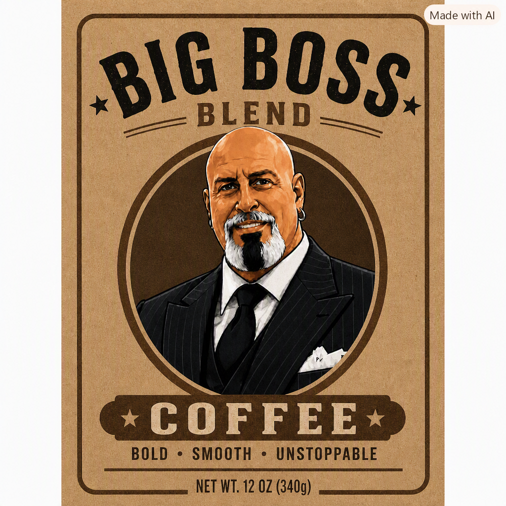 Big Boss Blend Colombian Coffee 12oz bag front label
