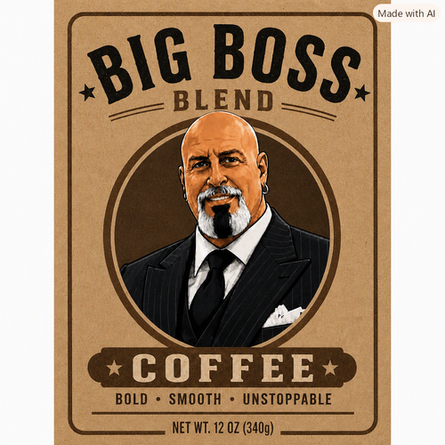 Big Boss Blend Colombian Coffee 12oz bag front label